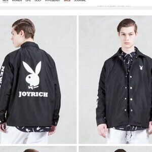 JOYRICH PLAY BOY COACH JACKET - BLACK SIZE MEDIUM